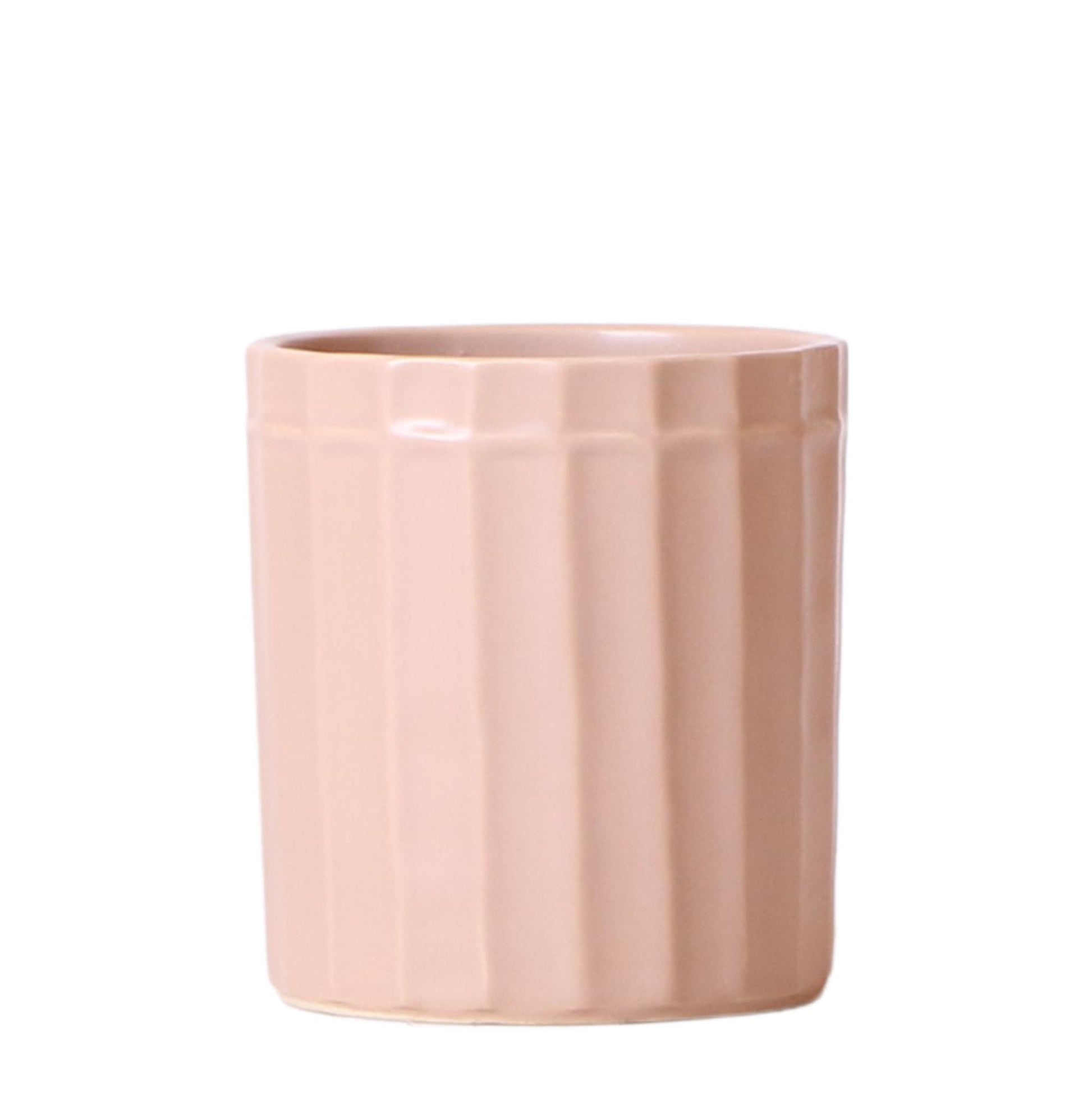 Kolibri Home | Stripe Blumentopf - Sandfarbener Keramik-Topf