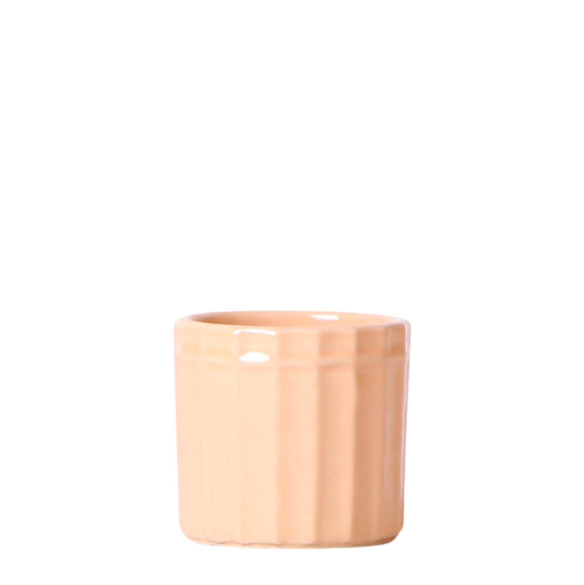 Kolibri Home | Stripe Blumentopf - Pfirsichfarbener Keramik-Topf