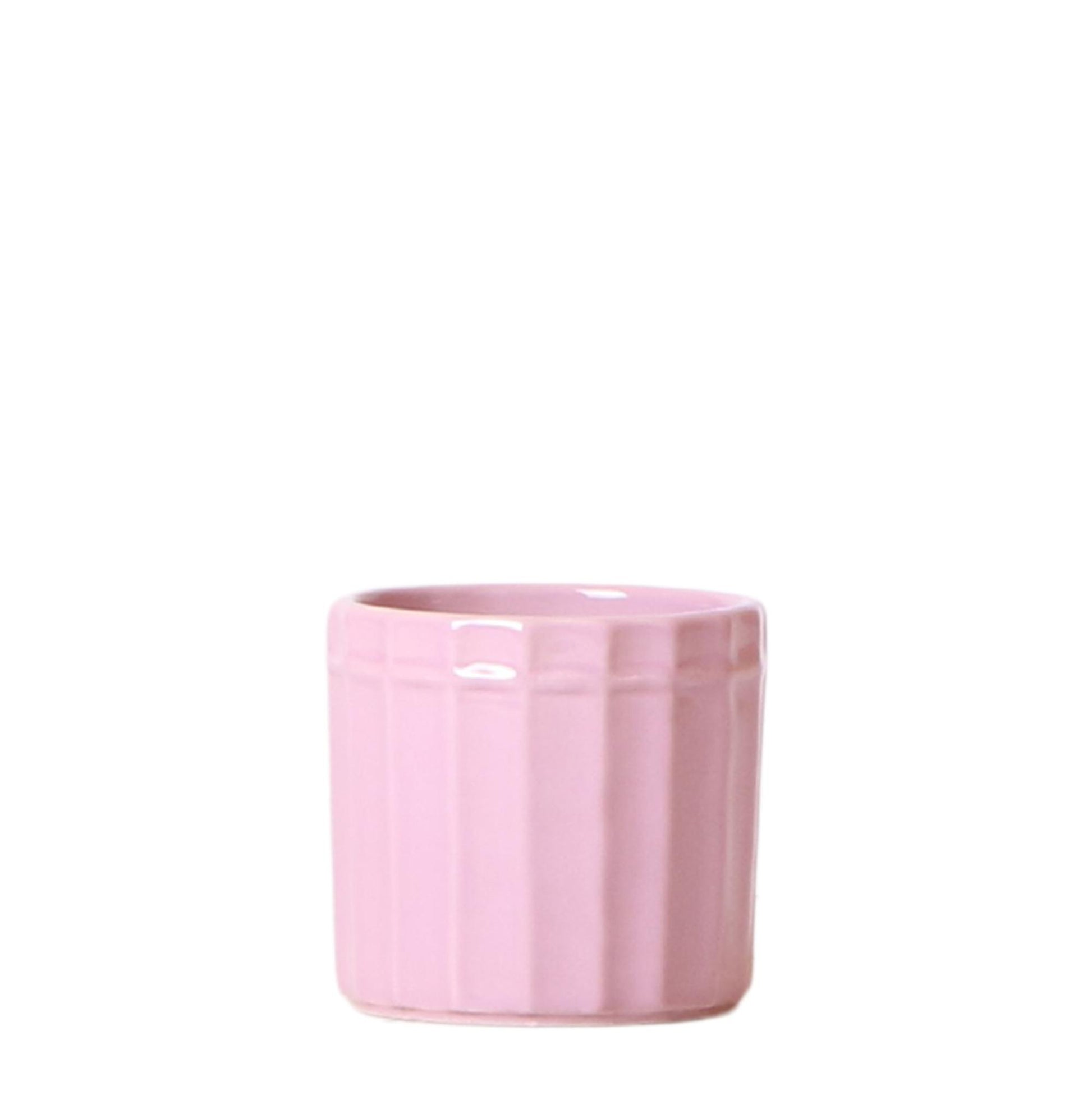 Kolibri Home | Stripe Blumentopf - Rosa Keramik Topf