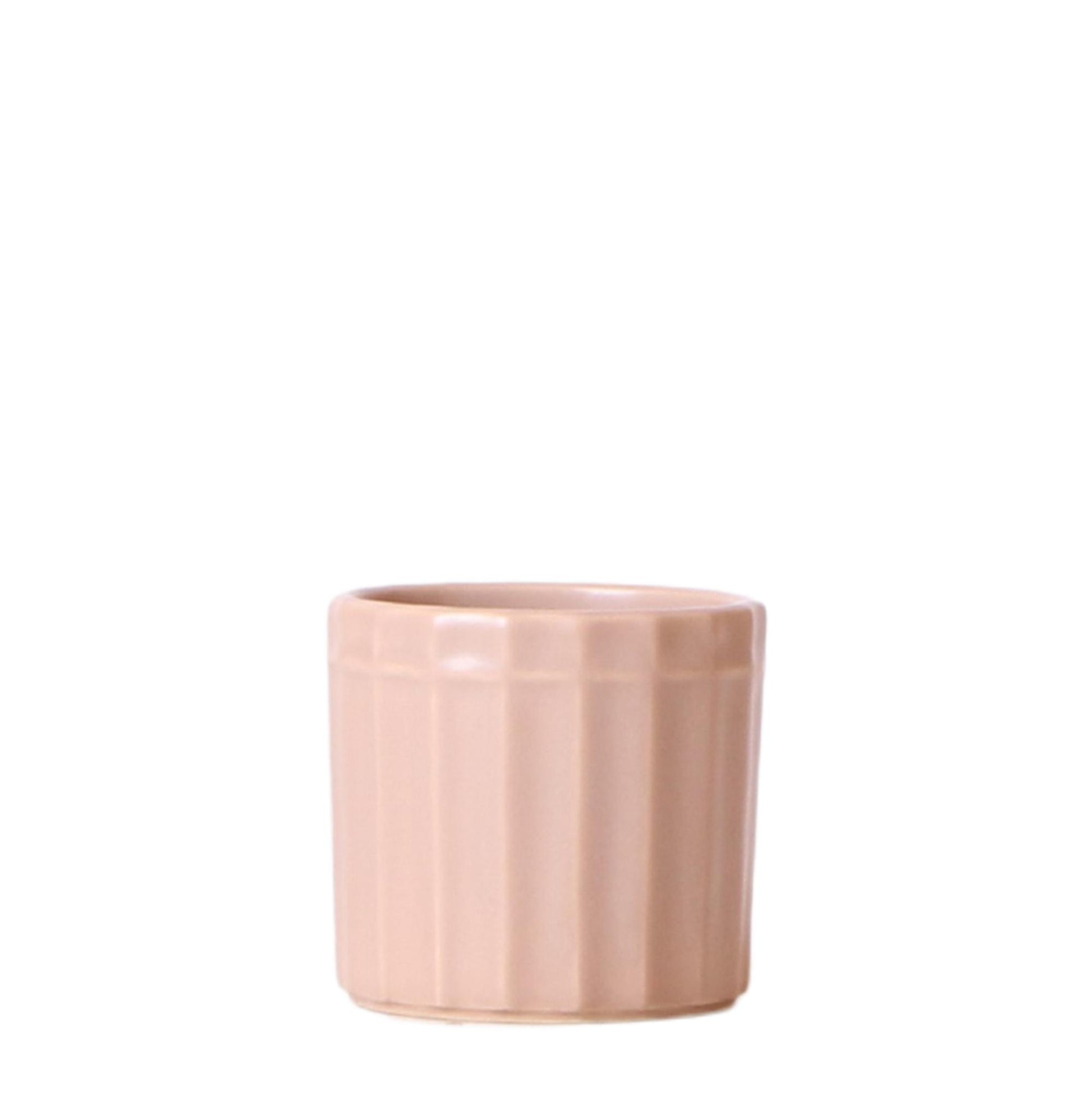 Kolibri Home | Stripe Blumentopf - Sandfarbener Keramik-Topf