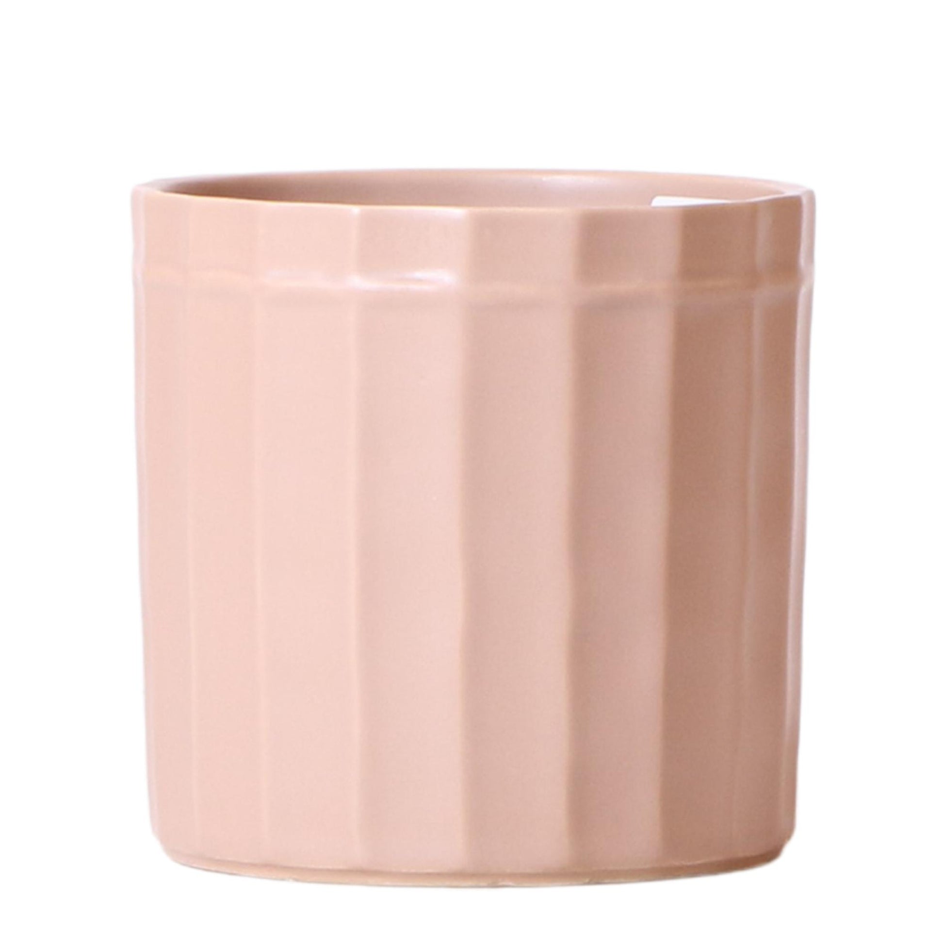 Kolibri Home | Stripe Blumentopf - Sandfarbener Keramik-Topf