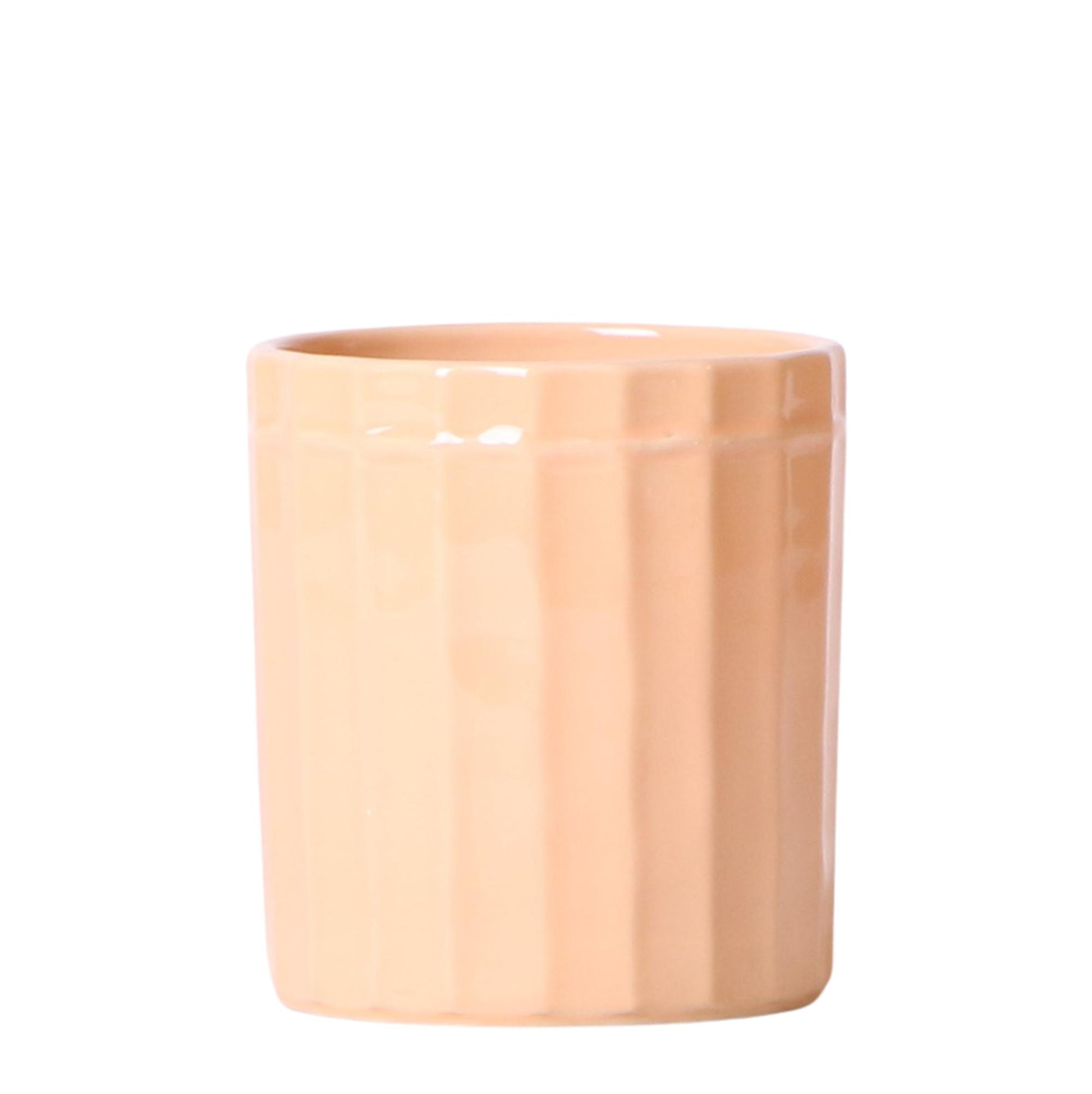 Kolibri Home | Stripe Blumentopf - Pfirsichfarbener Keramik-Topf