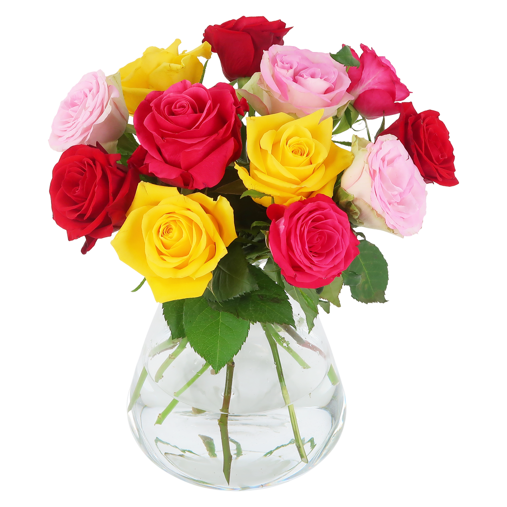 Colorful Roses - Briefkastenstrauß Bunt
