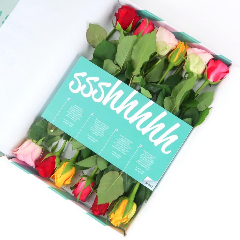 Colorful Roses - Briefkastenstrauß Bunt